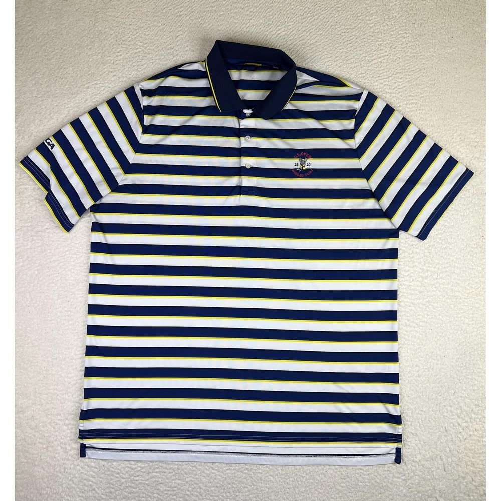 US Open Winged Foot 2020 Shirt Mens 2XL Blue Stripe Golf Polo USGA Ralph Lauren